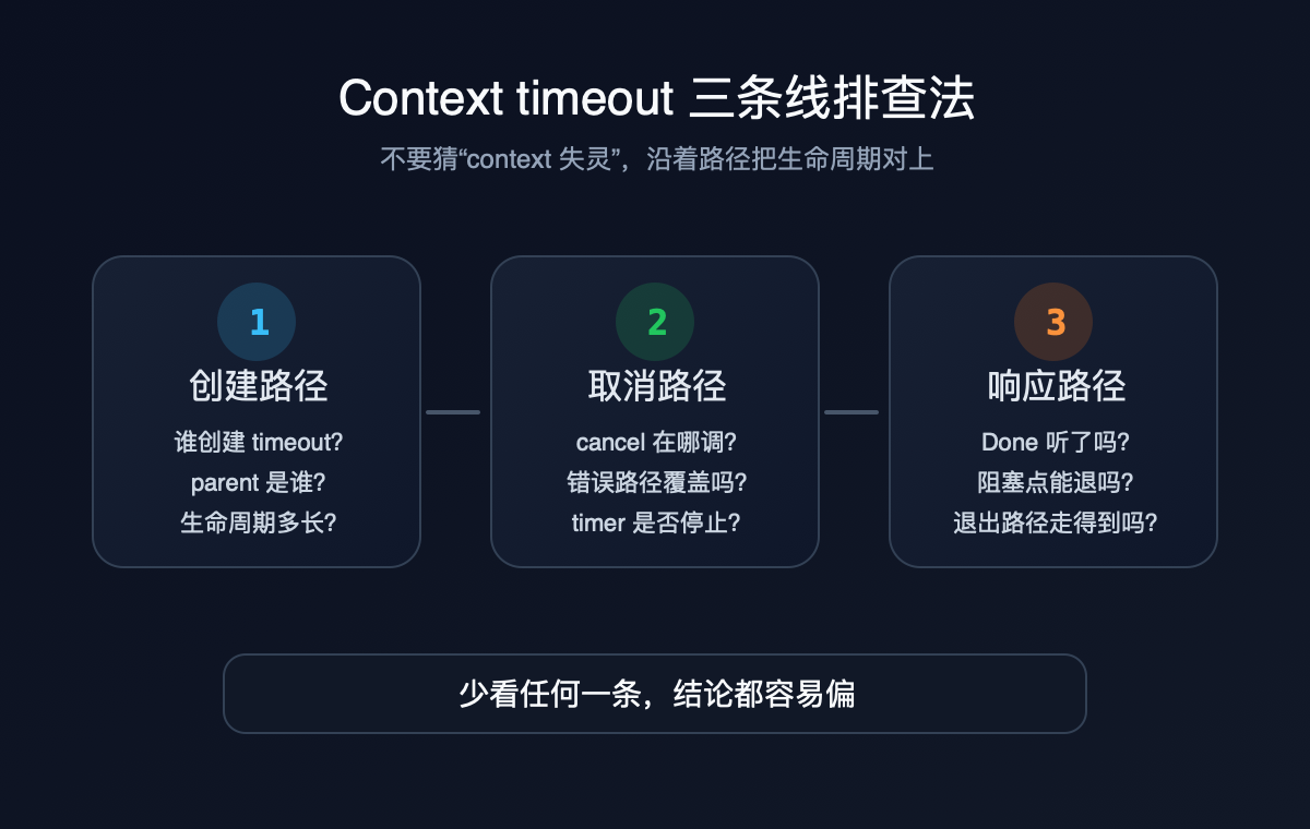 context timeout 三条线排查法